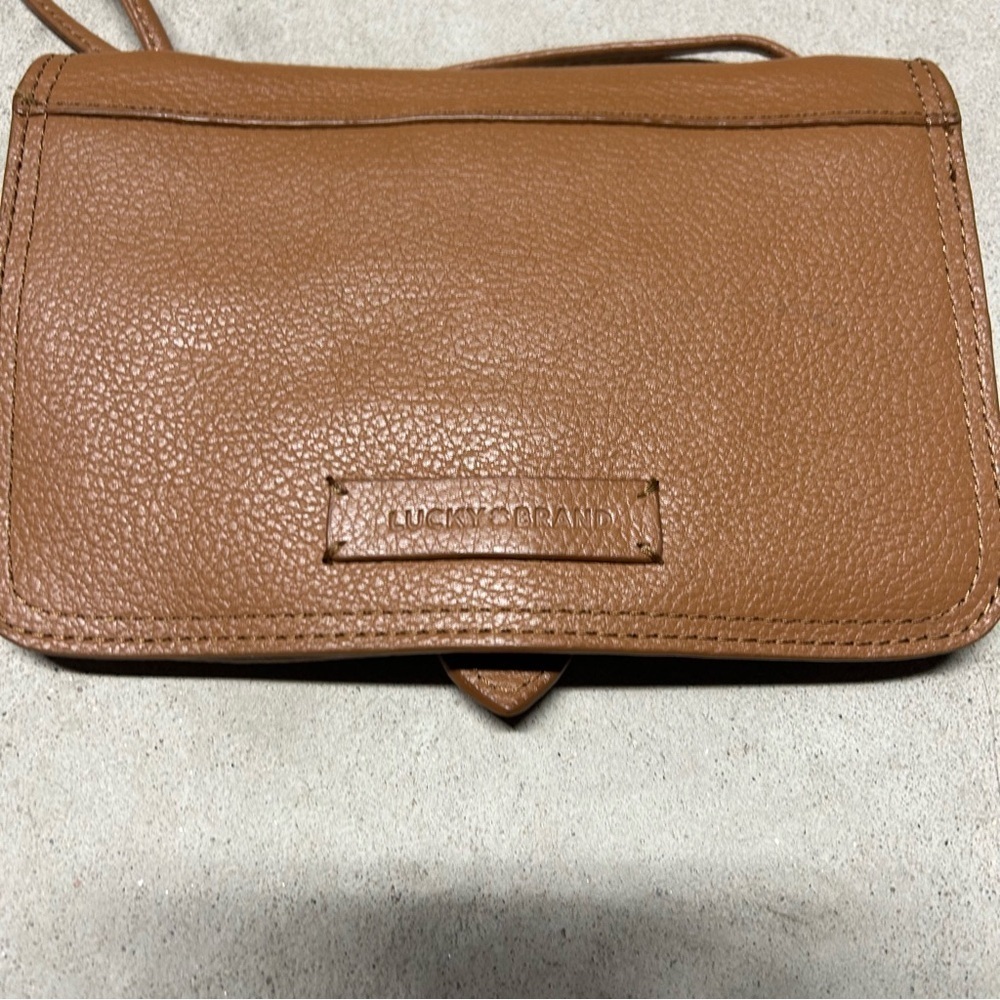 Lucky Brand Liza Convertible Wallet Crossbody Brown 100% Leather Pebbled - Picture 3 of 8